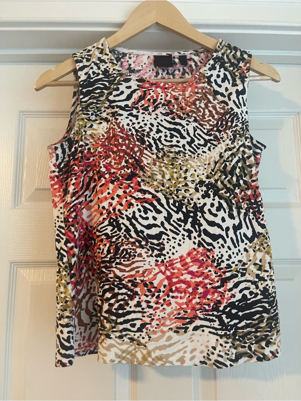 Rafaella 100% cotton Multi-Color Abstract Animal Print Tank